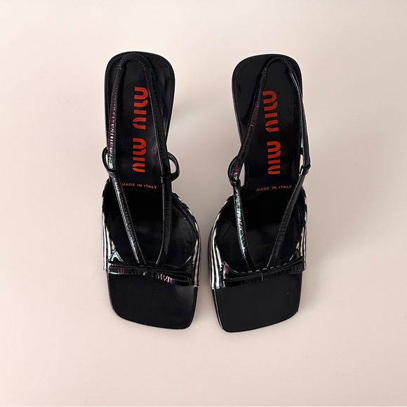 *SOLD* Miu Miu Black and Checkered Heels - Picture 2 of 6